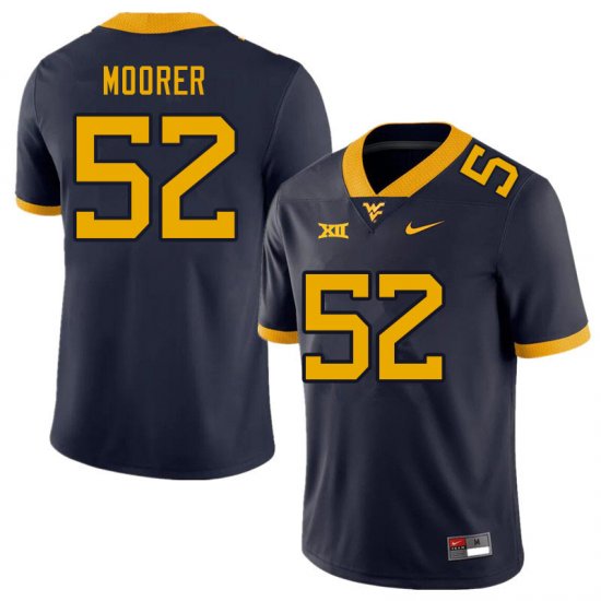 Men's West Virginia Mountaineers NCAA #52 Parker Moorer Navy Authentic Nike Stitched College Football Jersey OW15W81AW